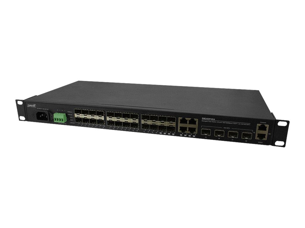 Lantronix SM24DP4XA - switch - 28 ports - managed - rack-mountable - TAA Co