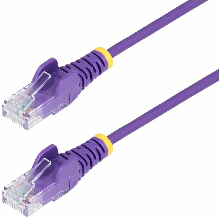 StarTech.com 1ft Purple Slim CAT6 Ethernet Cable, Snagless RJ45, LSZH, 28AW