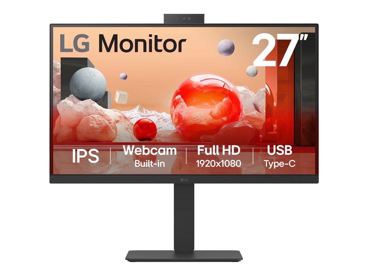 LG 27BA850-B 27" Class Webcam Full HD LCD Monitor - 16:9 - Textured Black