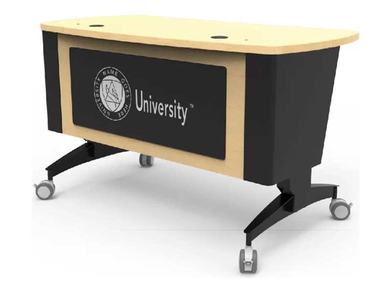 Spectrum Pivot Premier - sit/standing workstation - rectangular with rounded sides - wild cherry