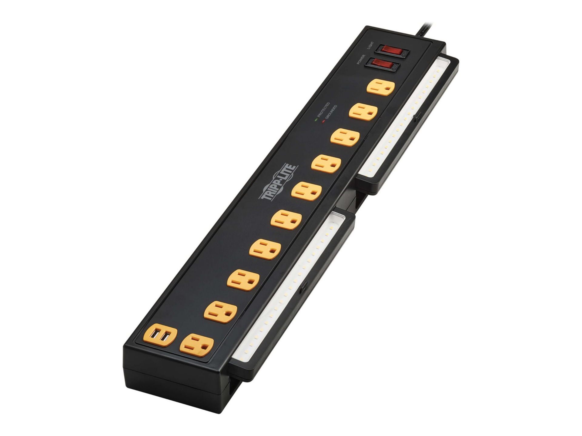 Tripp Lite Protect It! 10-Outlet Surge Protector with Swivel Light Bars - 5