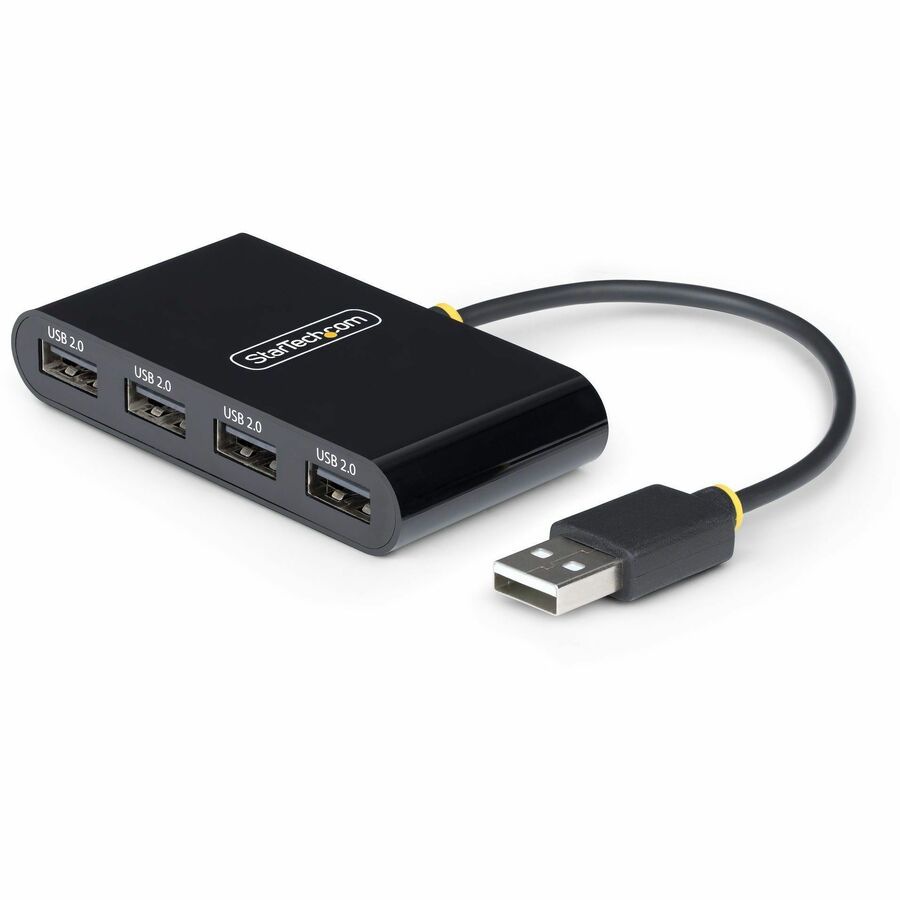 StarTech.com 4-Port USB 2.0 Hub, Bus Powered, Small Travel Mini USB Hub, Mu