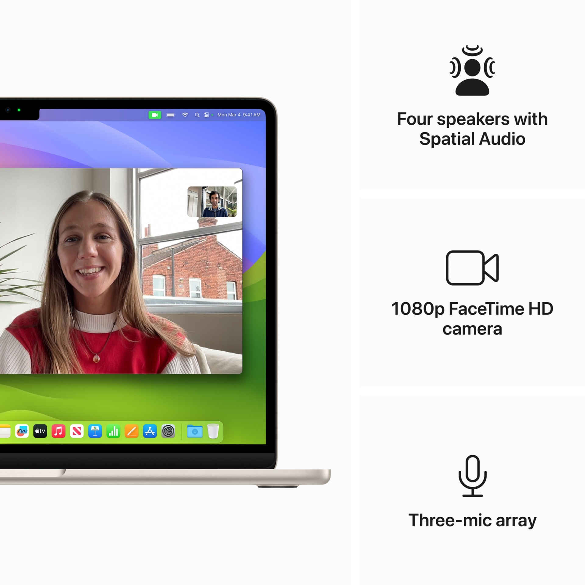 Thumbnail 6 of 9 for Apple MacBook Air - 13" - M3 - 8‑core CPU - 10‑core GPU - 16 GB RAM - 2 TB SSD - Starlight