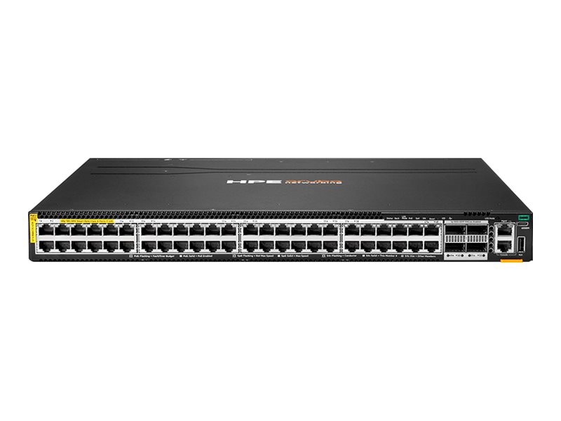 HPE Networking Networking CX 6300M 48p SR10 PTP/AVB Class8 PoE 4p 100G MACs