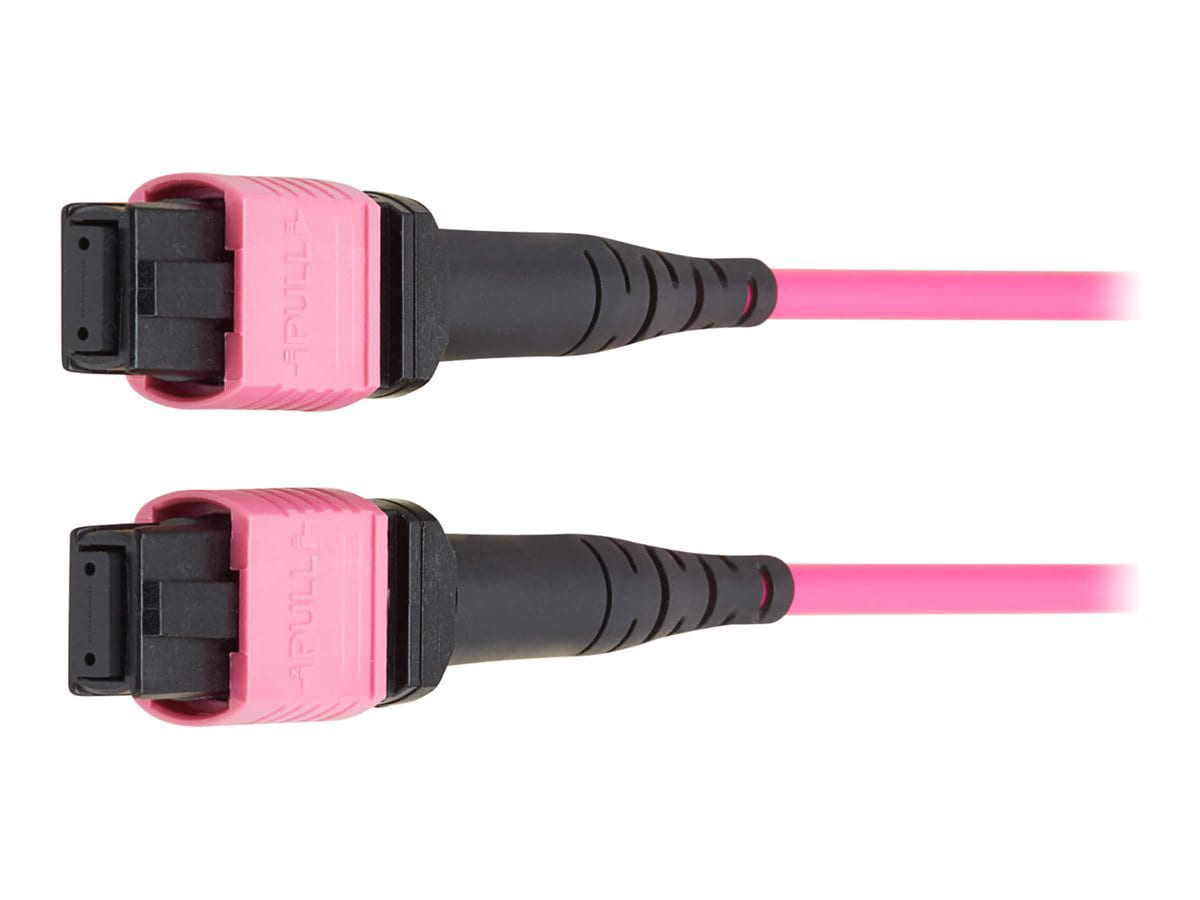 Eaton Tripp Lite Series 100G Multimode 50/125 OM4 Fiber Cable 12F MPO/MPO-PC F/F Type-B Polarity OFNP Magenta 4M TAA