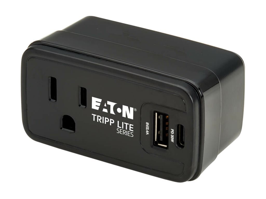 Eaton Tripp Lite Series Travel Charger and Power Strip 1-Outlet 5-15R USB-C
