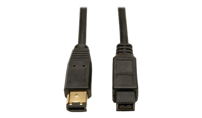 Tripp Lite 10ft Hi-Speed FireWire IEEE Cable-800Mbps with Gold Plated Connectors 9pin/6pin M/M 10' - IEEE 1394 cable -