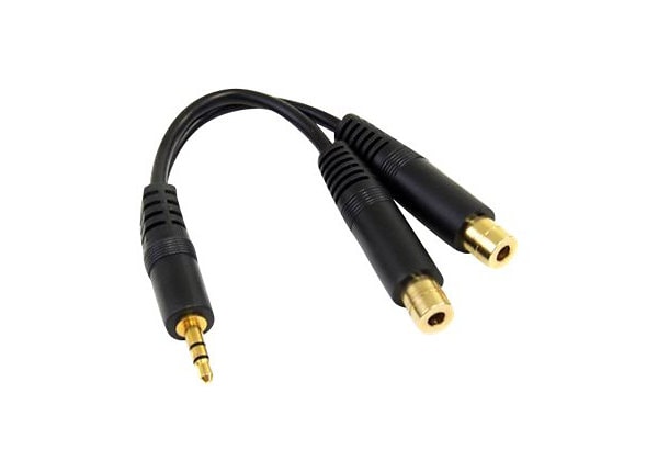 StarTech.com 6in Stereo Splitter Cable - 3.5mm Male to 2x 3.5mm Female - audio splitter - 15.2 cm