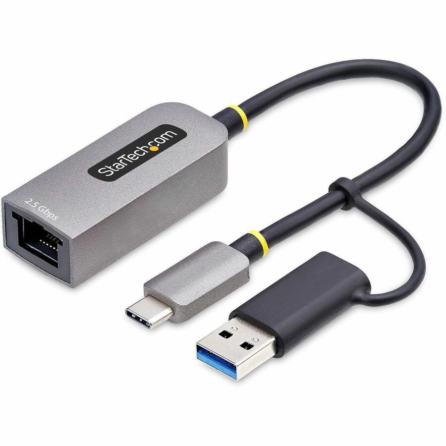 StarTech.com 2.5GbE USB-C to Ethernet Adapter w/USB-A Converter, NBASE-T NI