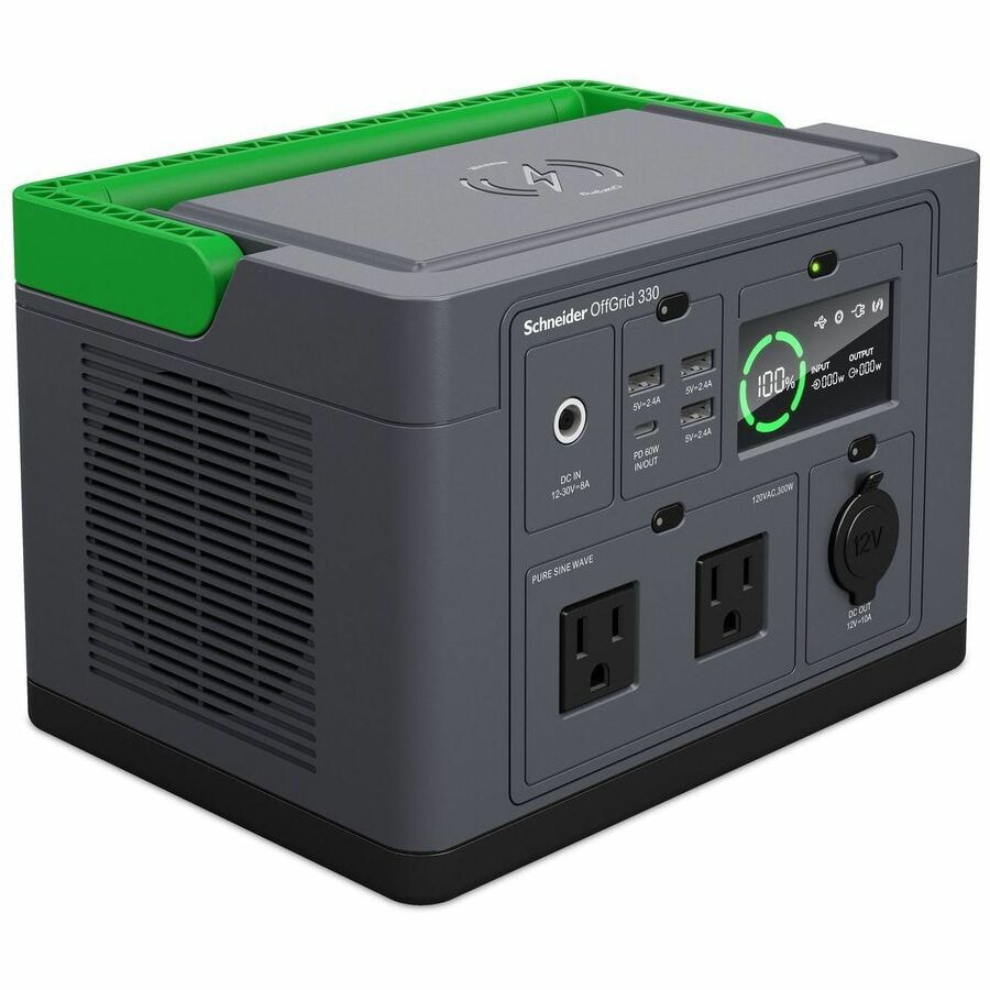 Schneider OffGrid Portable Power Station 330, 120V, 332Wh Lithium-ion, LCD,