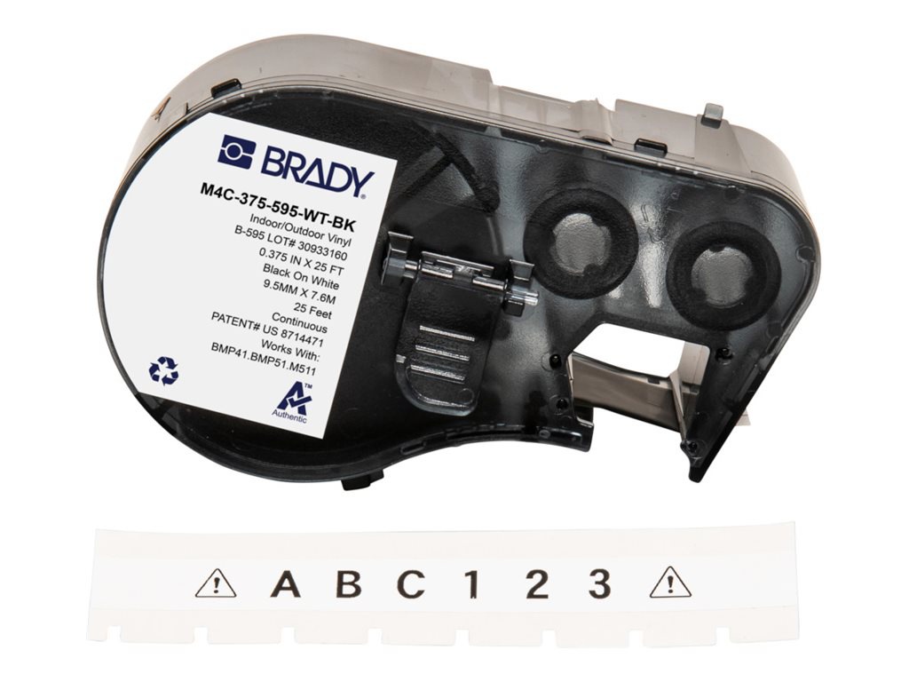 Brady - label cartridge - glossy - 1 cassette(s) - Roll (0.953 cm x 7.62 m)