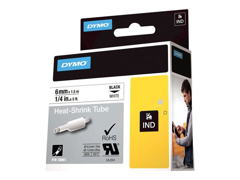 DYMO IND - tubing label cartridge - 1 roll(s) - Roll (0.24 in x 5 ft)