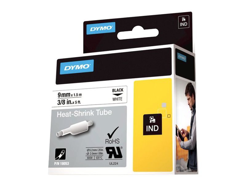 DYMO IND - tubing label cartridge - 1 roll(s) - Roll (0.35 in x 3.3 ft)