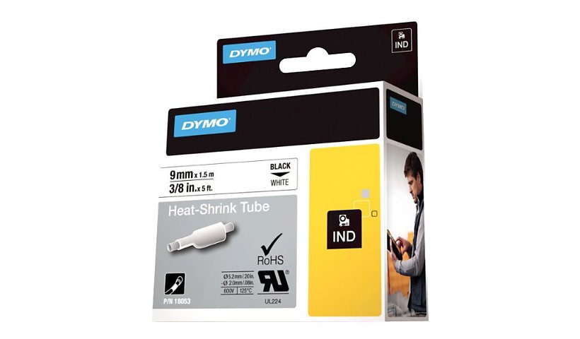 DYMO IND - tubing label cartridge - 1 roll(s) - Roll (0.35 in x 3.3 ft)