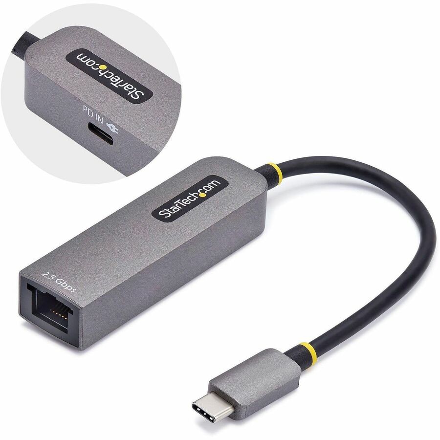 StarTech.com 2.5GbE USB-C to Ethernet Adapter, 100W PD Pass-Through, NBASE-