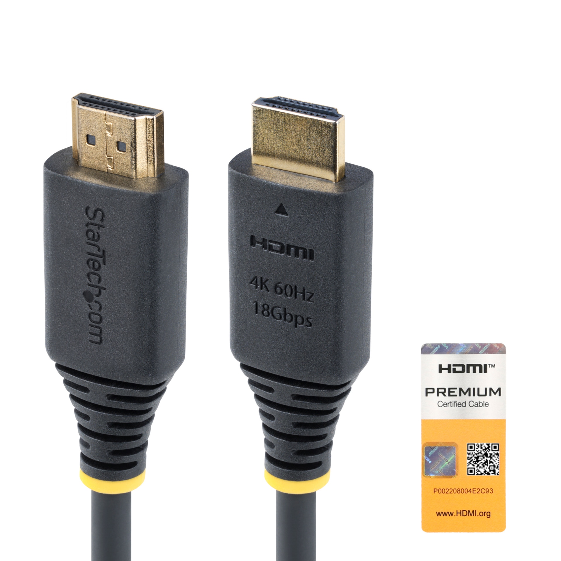 StarTech.com 12ft (3.6m) Premium Certified High Speed HDMI Cable, 4K 60Hz/1