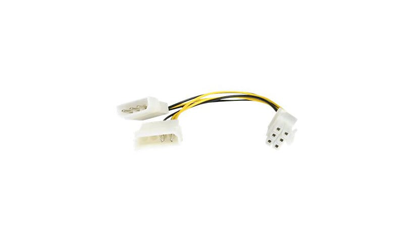 StarTech.com 6in LP4 to 6 Pin PCI Express Video Card Power Cable Adapter - 6 pin internal power (M) - 4 pin ATX12V (M) -