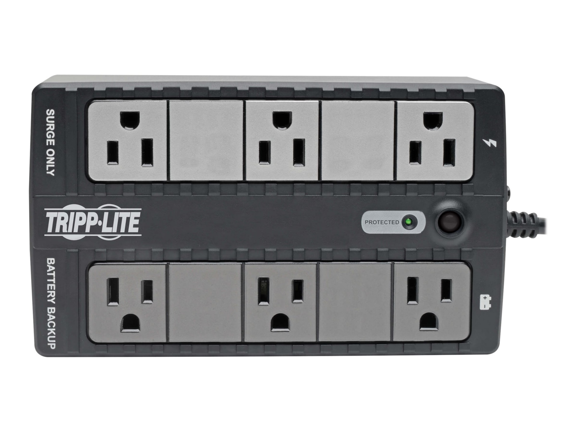 Thumbnail 2 of 5 for Eaton Tripp Lite Series 350VA 210W Standby UPS 6 NEMA 5-15R Outlets, 120V, 50/60 Hz, USB, 5-15P Plug, Desktop/Wall Mount