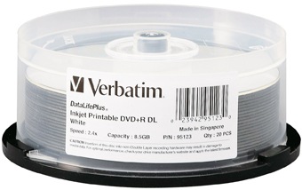 Verbatim DataLifePlus DVD+R Double Layer  8.5GB Storage Media 20 Pack