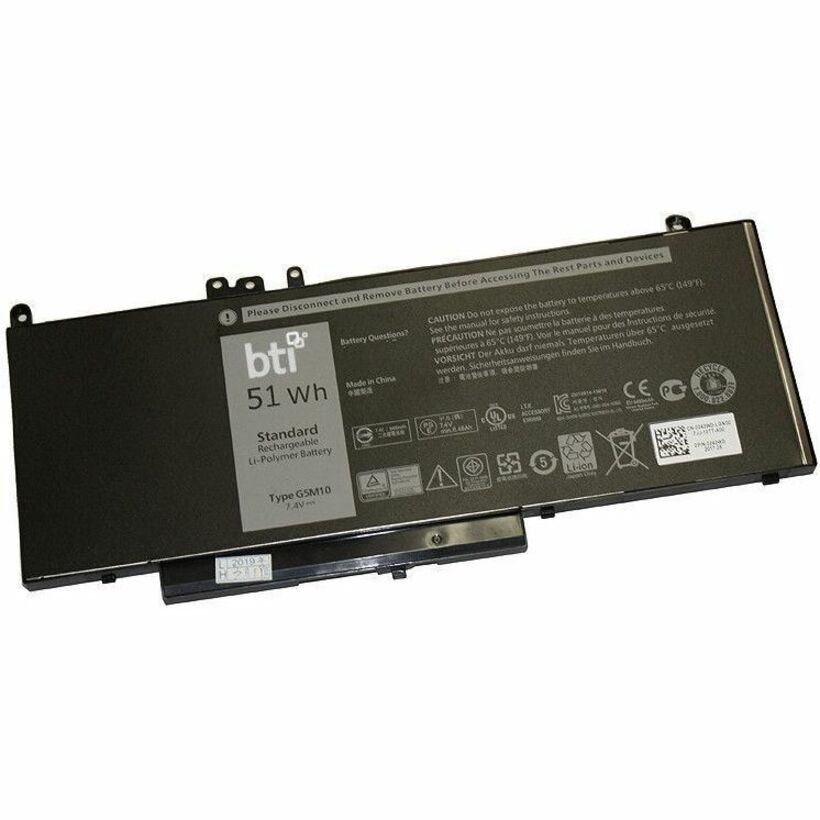 BTI 451-BBLK-BTI 7.4V 51WHR LI-ION BATTERY 0G5M10, 5XFWC, K9GVN, WYJC2, 451