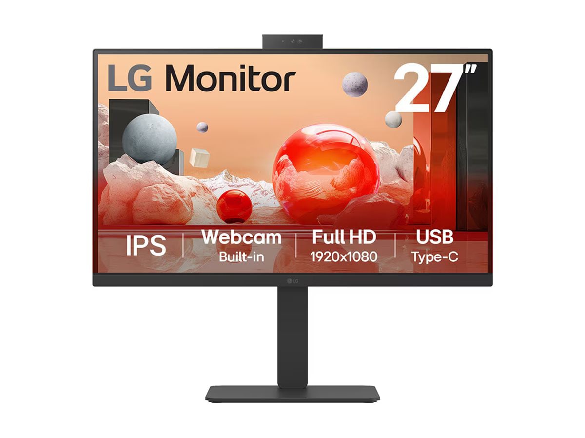 LG 27BA850-B 27" Class Webcam Full HD LCD Monitor - 16:9 - Matte Black