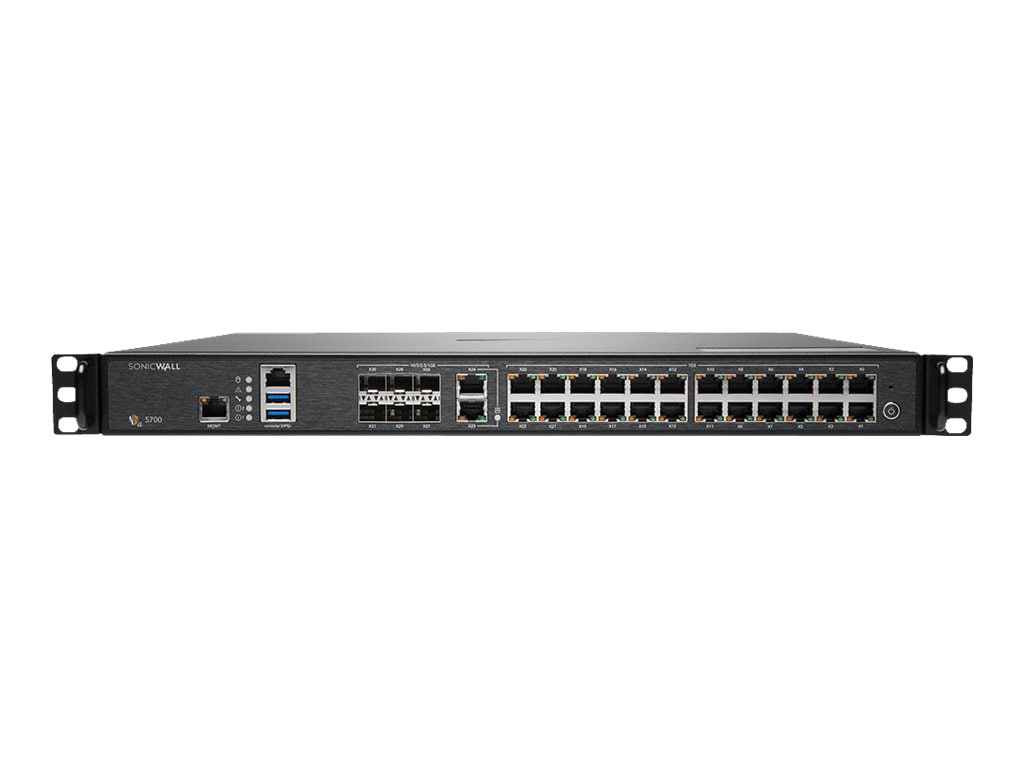 SonicWall Gen 7 NSa Series 5700 - security appliance - with 3 years Essential Protection Service Suite and Cloud Secure