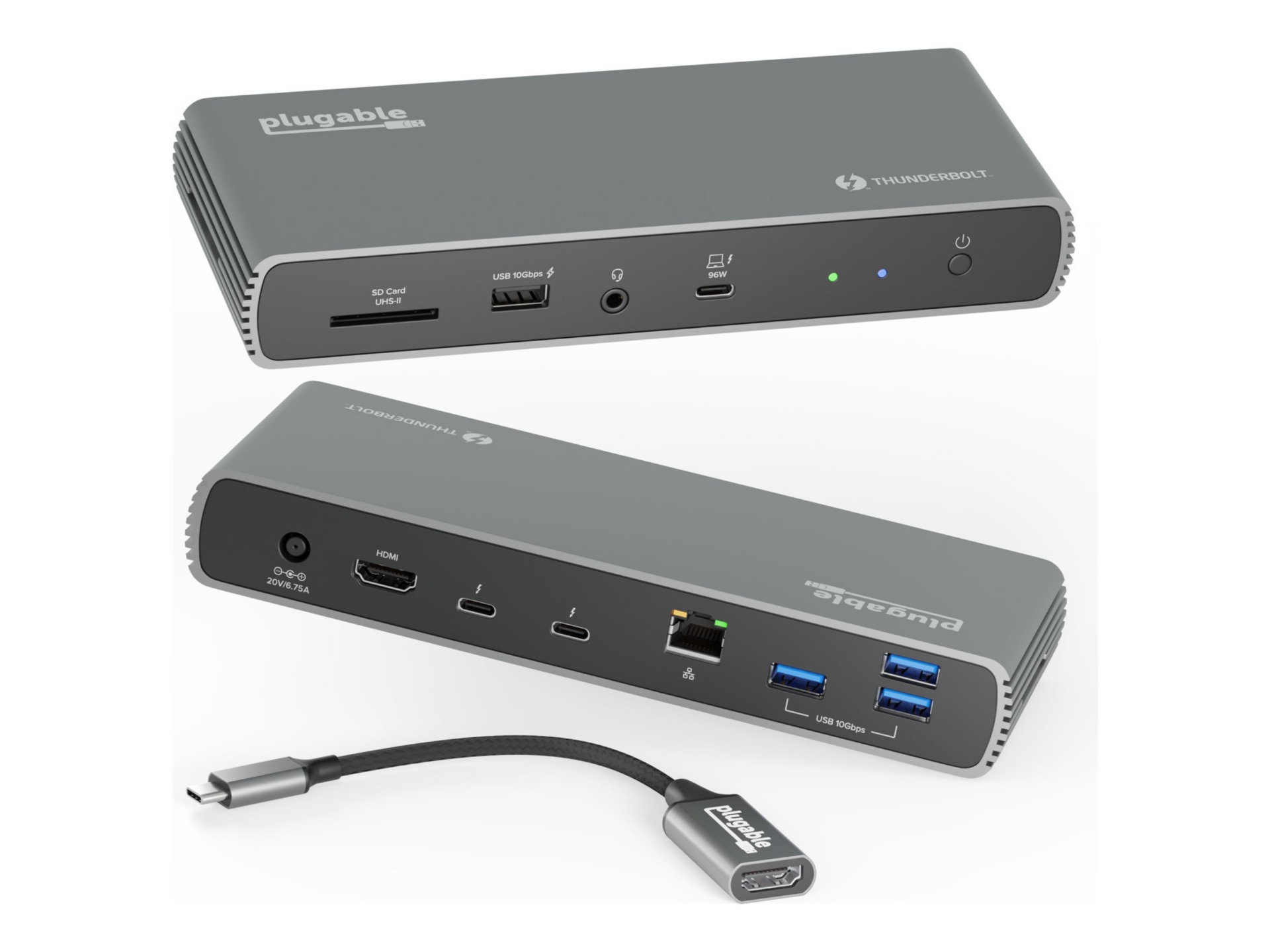 Plugable - docking station - Thunderbolt 4 - 3 x Thunderbolt 4
