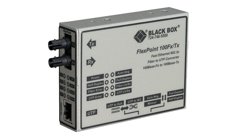 Black Box FlexPoint - fiber media converter - 100Mb LAN