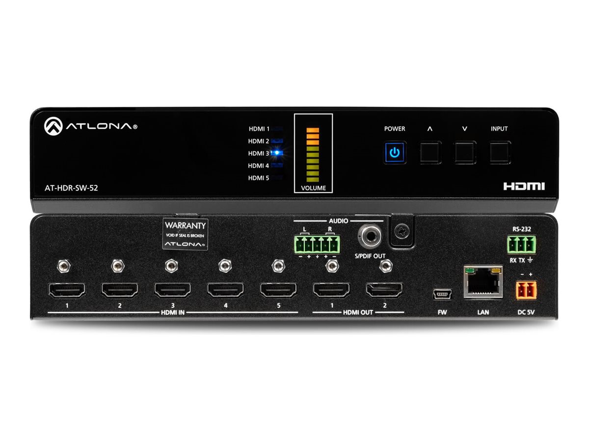 Atlona AT-HDR-SW-51 - video/audio switch - 4K, HDR - 5 ports - TAA Compliant