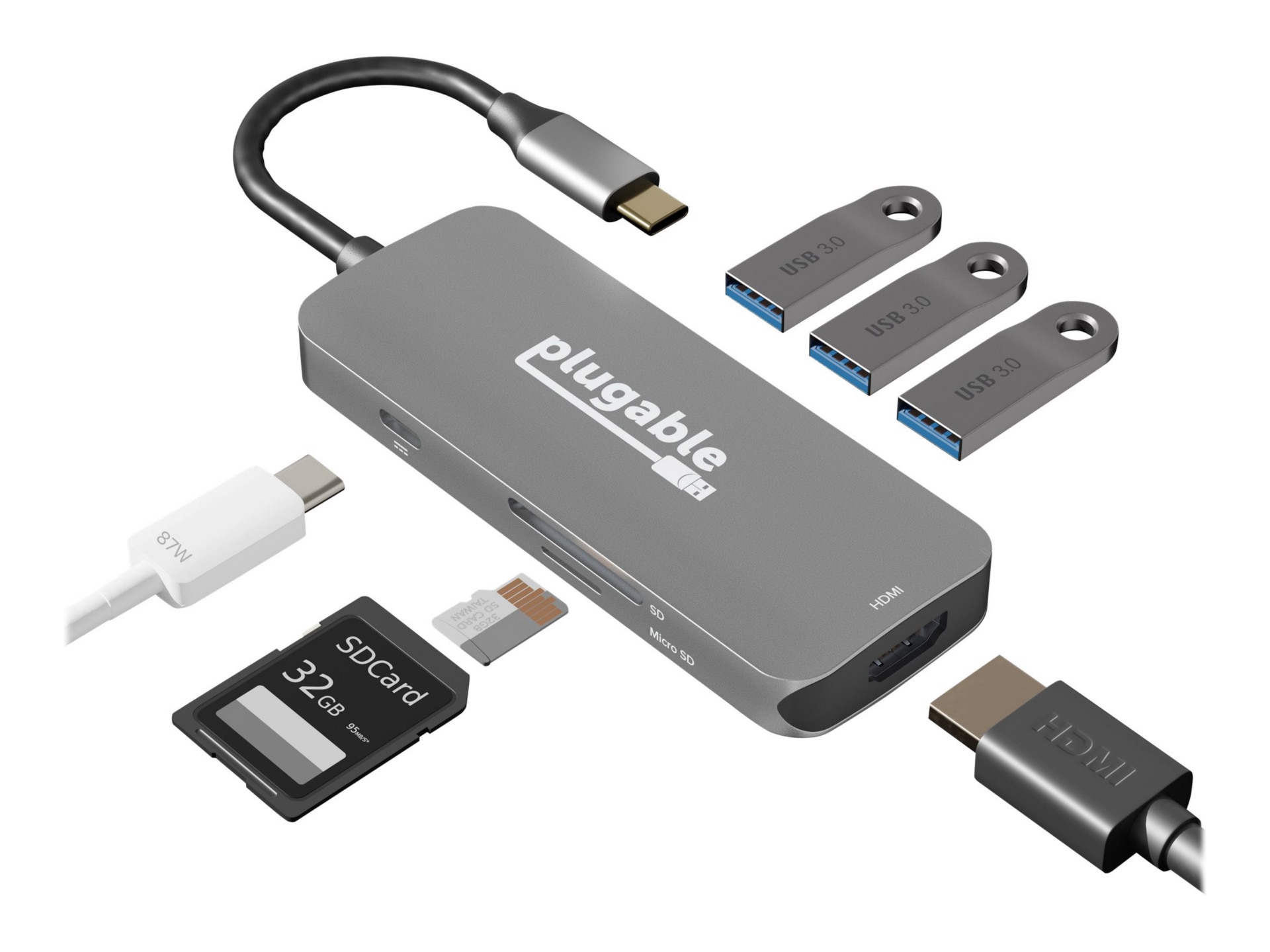 Plugable - docking station - USB-C / Thunderbolt 3 - HDMI