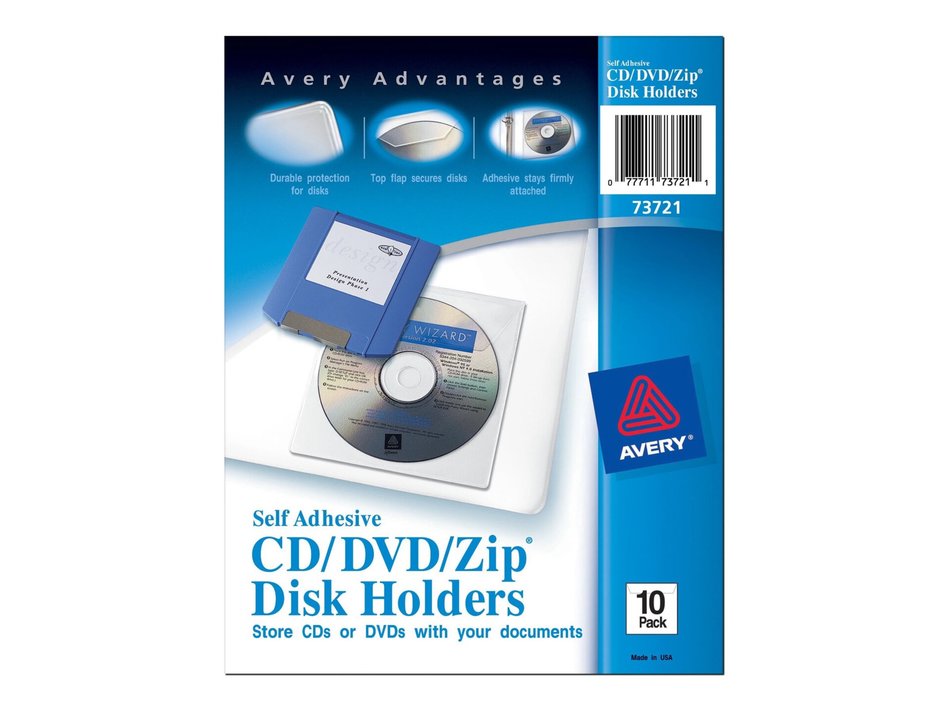 Avery Self Adhesive CD/DVD/Zip Disk Holders