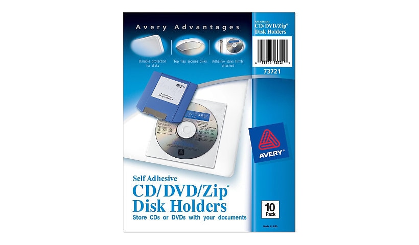 Avery Self Adhesive CD/DVD/Zip Disk Holders