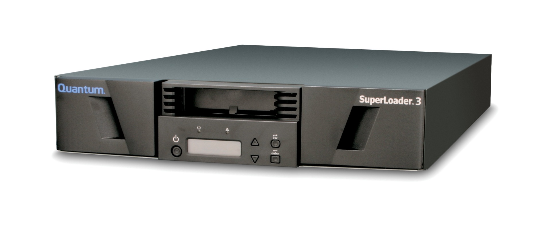 Quantum SuperLoader 3, one SDLT 600 tape drive, eight slots, LVD SCSI
