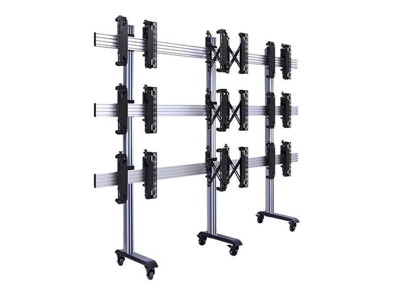 B-TECH System X BT8371 cart - for 3x3 video wall - stand - black