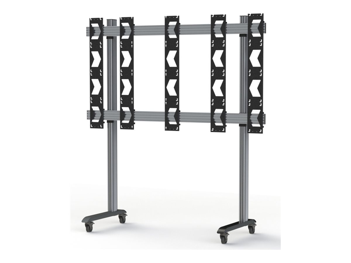 B-TECH System X BT93UNIUPS-M-4X4 cart - for 4x4 dvLED video wall - black