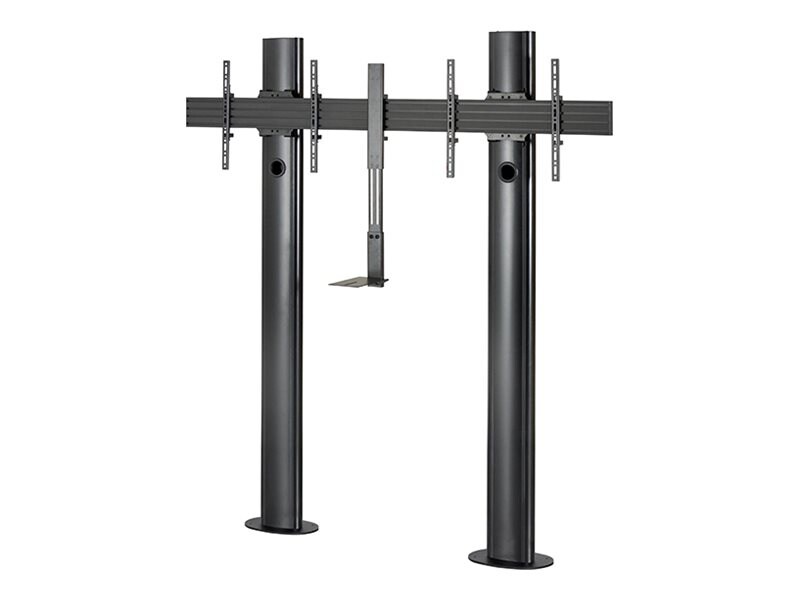 B-TECH Mode-AL BT8711 stand - bolt-down - for 2 flat panels - premium, 2 m - black