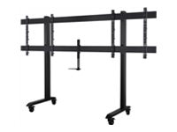 B-TECH System X BT8518 cart - for 2 flat panels - XXL, VC shelf - black