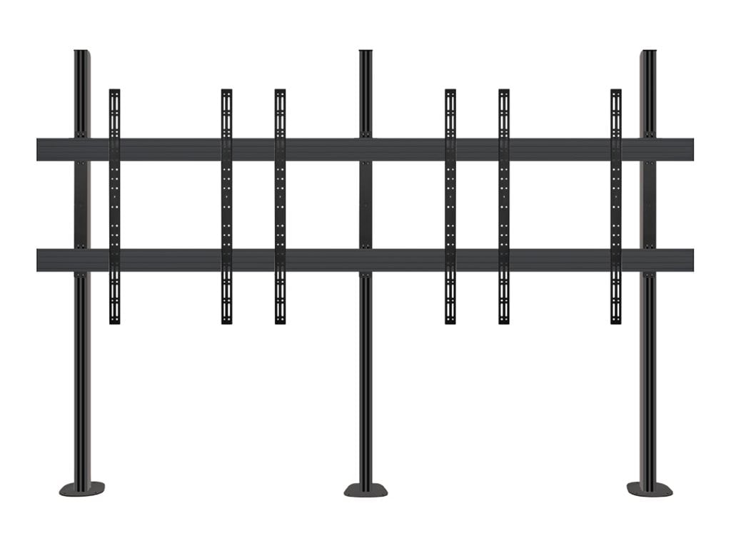 B-TECH System X BT83LG163-B stand - All-in-One - for LED display - bolt-down - black with black column