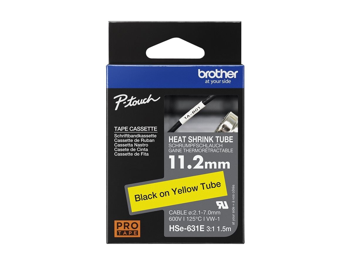 Brother HSe-631E - heat shrink tube tape - 1 cassette(s) - Roll (1.12 cm x 1.5 m)