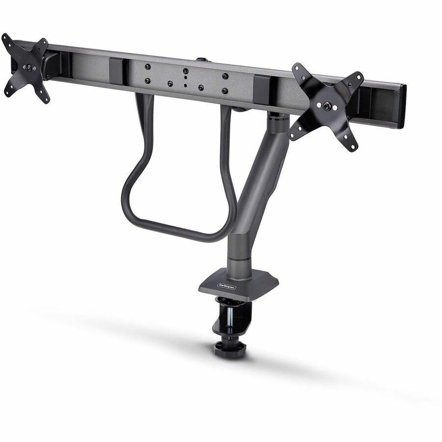 StarTech.com Desk Mount Dual Monitor Arm w/ Crossbar, Up To 27" Displays, Max 33lb/15kg, C-Clamp, Mechanical Spring, TAA