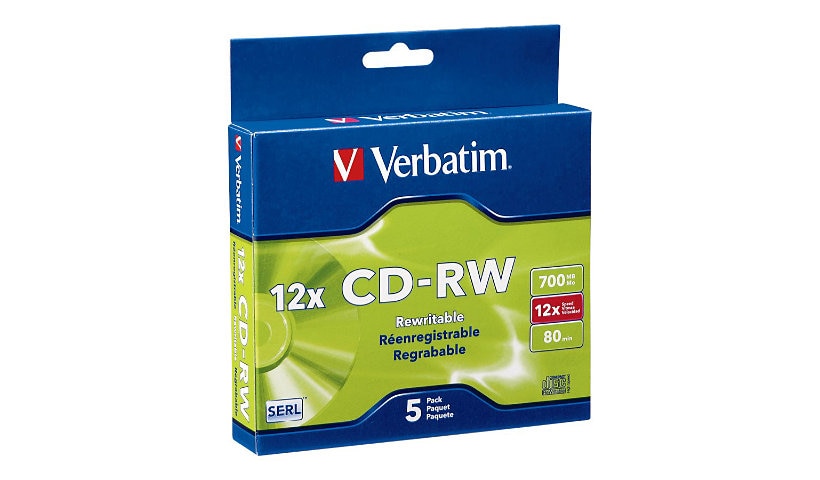 Verbatim High Speed - CD-RW x 5 - 700 MB - storage media