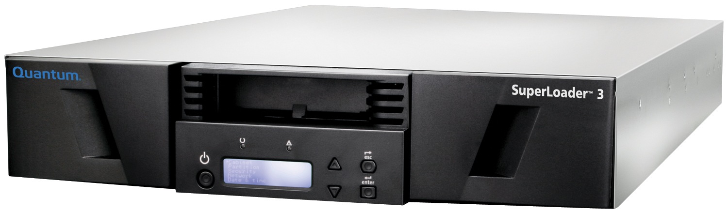 Quantum SuperLoader 3, one DLT VS160 tape drive, 16 slots, LVD SCSI