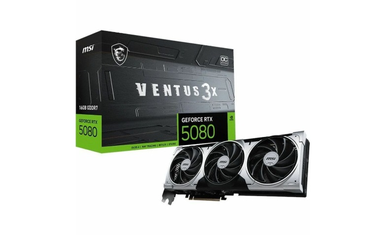 MSI GeForce RTX 5080 VENTUS 3X 本体 MSI RTX 5080 16G VENTUS 3X OC PLUS - G5080-16V3CP - Graphic Cards