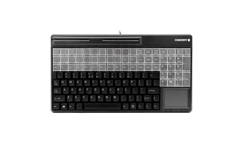 CHERRY SPOS G86-61411 - keyboard - with touchpad, magnetic card reader - QWERTY - black