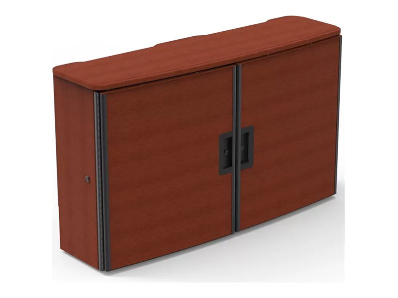 Spectrum AV Credenza - Slim - Two Bay with Solid Locking Door - with 2 remo