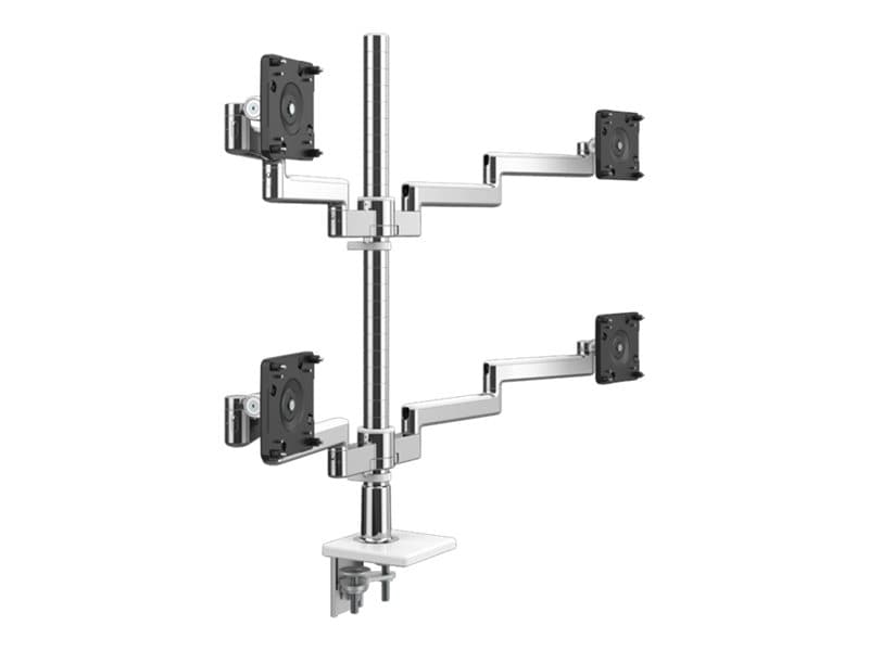 Humanscale M/FLEX M2.1 mounting kit - for 4 LCD displays - polished aluminum, white trim