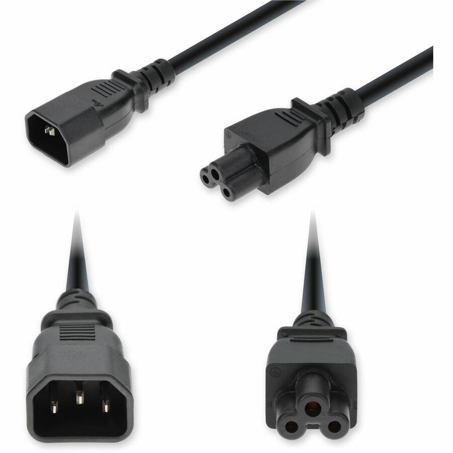 Proline 10ft C14 Male to C5 Female 14 AWG 100-250V at 10A Black Power Cable