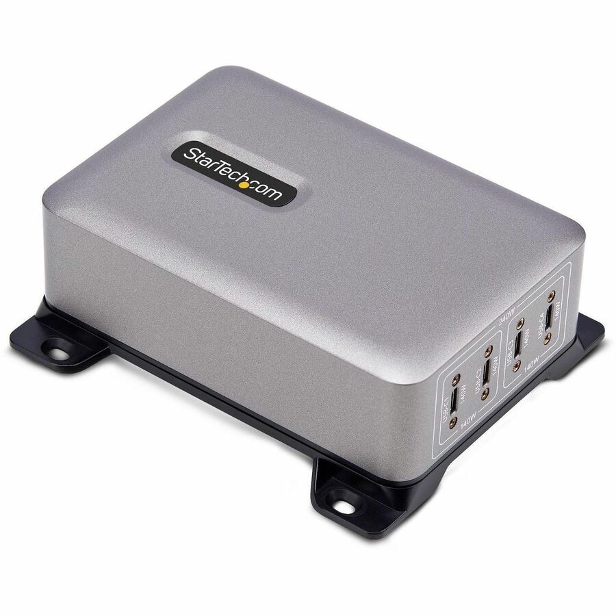 StarTech.com 4-Port USB-C Charger Hub, 240W Total, Single Port 140W PD 3,1,