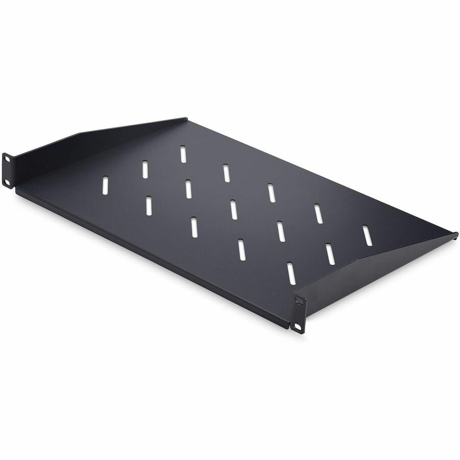 StarTech.com 1U Vented Server Rack Shelf, 12in/31.5cm Mounting Depth, Cantilever Tray, SPCC Steel, Max 25lb/11.3kg