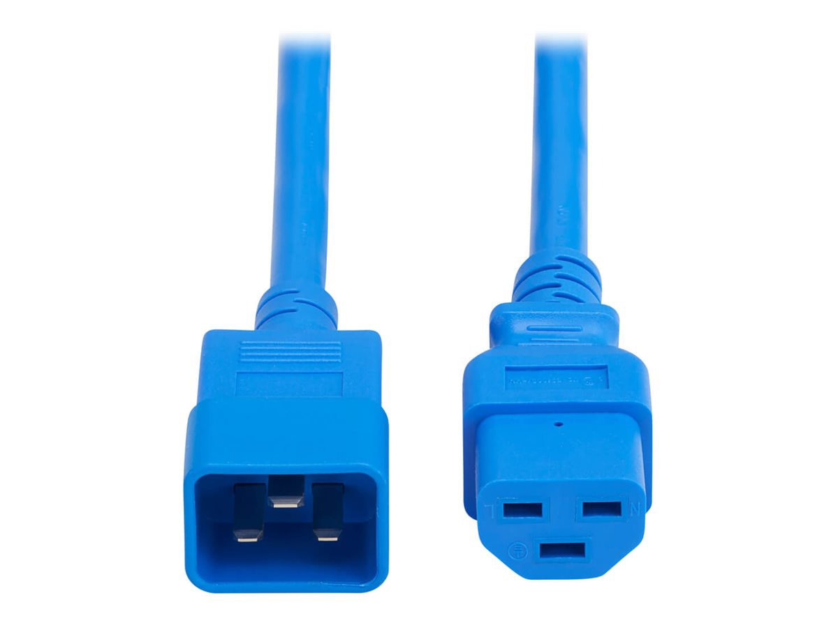 Eaton Tripp Lite Series Power Cord, C20 to C21 - Heavy-Duty, 20A, 250V, 12 AWG, 3 ft. (0.9 m), Blue